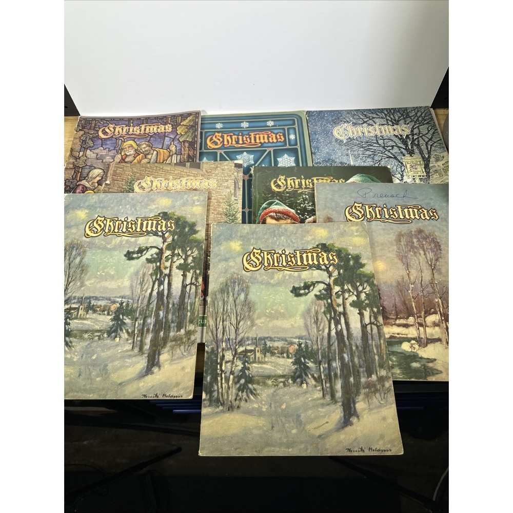 8 VTG  Vintage All American Annual of Christmas Literature and Art Book Lot